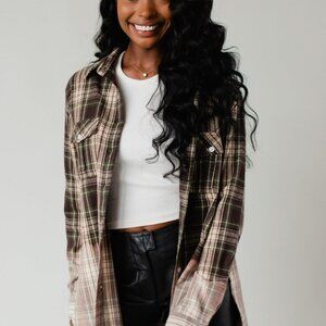 Panache Fall Feels Plaid Shirt Shacket